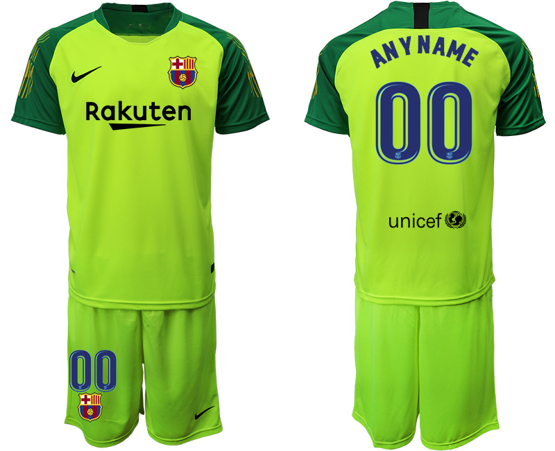 Men 2020-2021 club Barcelona  fluorescent green customized goalkeeper Soccer Jerseys